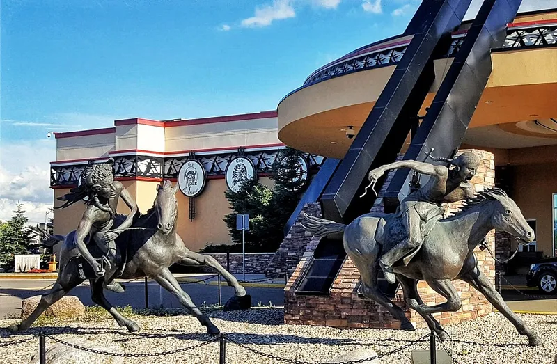 Bronze riders at the Painted Hand Casino entrance